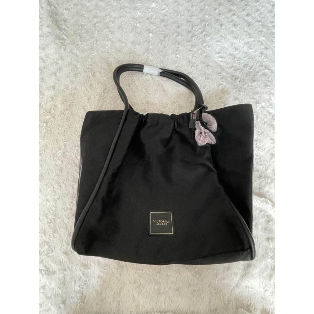 Victoria's Secret VS Tease Candy Noir Tote with Ruched Closure Black